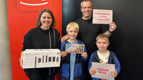 Tresor-Gewinnerin Rosemarie und ihre Familie zu Besuch bei hr3.